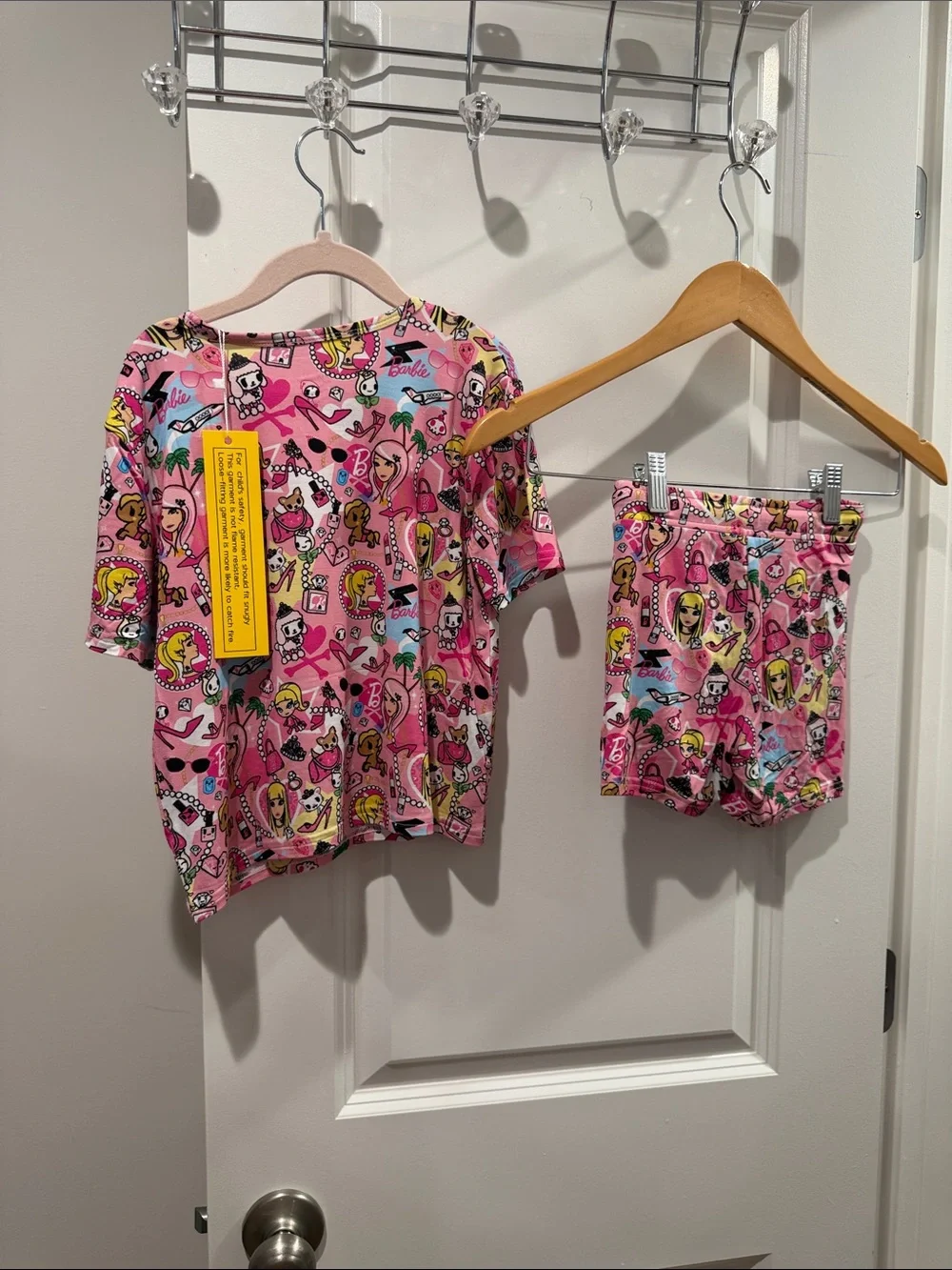 Girls bamboo Barbie Pink Shorts Daywear Set size 4T NWT